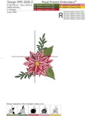 Poinsettia bouquet Corner Machine Embroidery Design - 3 sizes
