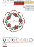 Mega Poinsettia table placemat ITH - 4 sizes