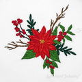 Poinsettia winter bouquet Machine Embroidery Design - 2 sizes