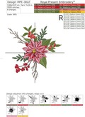 Poinsettia winter bouquet Machine Embroidery Design - 2 sizes