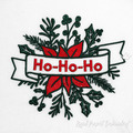 Poinsettia with Ho-Ho-Ho inscription Machine Embroidery Design - 2 sizes