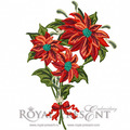 Poinsettias Bouquet Machine Embroidery Design