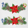 Poinsettias borders Set Machine Embroidery Designs - 3 sizes