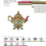 Christmas checkered Teapot with Holly - 3 sizes