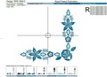 Polish Floral Corner Machine Embroidery Design - 2 sizes