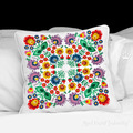 Polish Square Floral machine embroidery design - 5 sizes