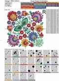 Polish Square Floral machine embroidery design - 5 sizes