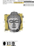 Pop Art Buddha Machine Embroidery Design - 4 sizes