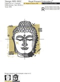 Pop Art Buddha Machine Embroidery Design - 4 sizes