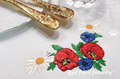 Poppies, Daisies, Cornflowers Corner Machine Embroidery Design - 3 sizes