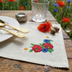 Poppies, Daisies, Cornflowers Corner Machine Embroidery Design - 3 sizes