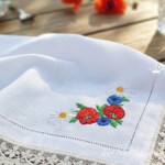 Poppies, Daisies, Cornflowers Corner Machine Embroidery Design - 3 sizes