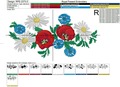 Poppies, Daisies, Cornflowers border - 5 sizes