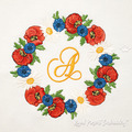 Poppies, Daisies, Cornflowers Wreath Machine Embroidery Design - 2 sizes