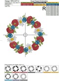 Poppies, Daisies, Cornflowers Wreath Machine Embroidery Design - 2 sizes