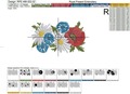 Poppies in a summer bouquet border Machine embroidery design - 5 sizes