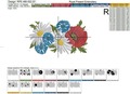 Poppies in a summer bouquet border Machine embroidery design - 5 sizes