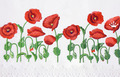 Poppy border Machine Embroidery Design - 3 sizes