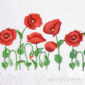 Poppy border Machine Embroidery Design - 3 sizes