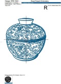 Pottery Chinese vase Machine embroidery design - 2 sizes