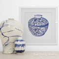 Pottery Chinese vase Machine embroidery design - 2 sizes
