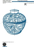 Pottery Chinese vase Machine embroidery design - 2 sizes