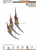 Predator claws Machine Embroidery Design - 6 sizes