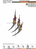 Predator claws Machine Embroidery Design - 6 sizes