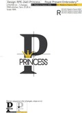 Princess Inscription with crown Machine embroidery design