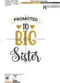 Promoted to big sister Inscriptions for machine embroidery - 2 sizes