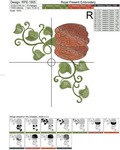 Pumpkin Corner with linear ornament Embroidery Design - 2 sizes