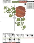 Pumpkin Corner with linear ornament Embroidery Design - 2 sizes