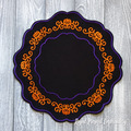 Pumpkin Halloween ITH table placemat design for industrial embroidery machine