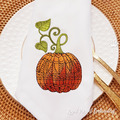 Pumpkin with Pattern Machine Embroidery Design - 2 sizes