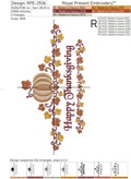 Pumpkin with inscription machine embroidery design - 3 sizes