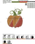 Pumpkin with linear ornament Embroidery Design - 2 sizes