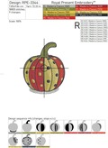 Pumpkin with polka dots machine embroidery design - 4 sizes