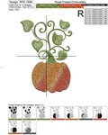 Pumpkin with tracery Machine Embroidery Design - 2 sizes