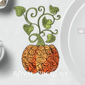 Pumpkin with tracery Machine Embroidery Design - 2 sizes