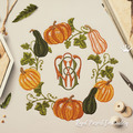 Pumpkins Wreath Machine Embroidery Design - 2 sizes