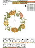 Pumpkins Wreath Machine Embroidery Design - 2 sizes