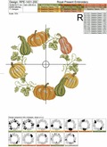 Pumpkins Wreath Machine Embroidery Design - 2 sizes