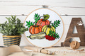 Pumpkins and rowan machine embroidery design - 3 sizes