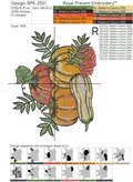 Pumpkins and rowan machine embroidery design - 3 sizes