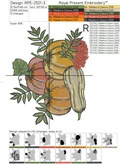 Pumpkins and rowan machine embroidery design - 3 sizes