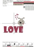 Puppy with a hearts Digital embroidery design