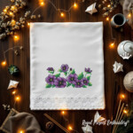 Lilac pansies cross-stitch