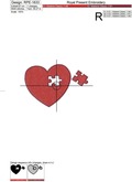 Puzzle Heart Machine Embroidery Design