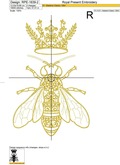 Queen Bee Digital Embroidery Design - 5 sizes