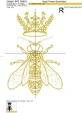 Queen Bee Digital Embroidery Design - 5 sizes